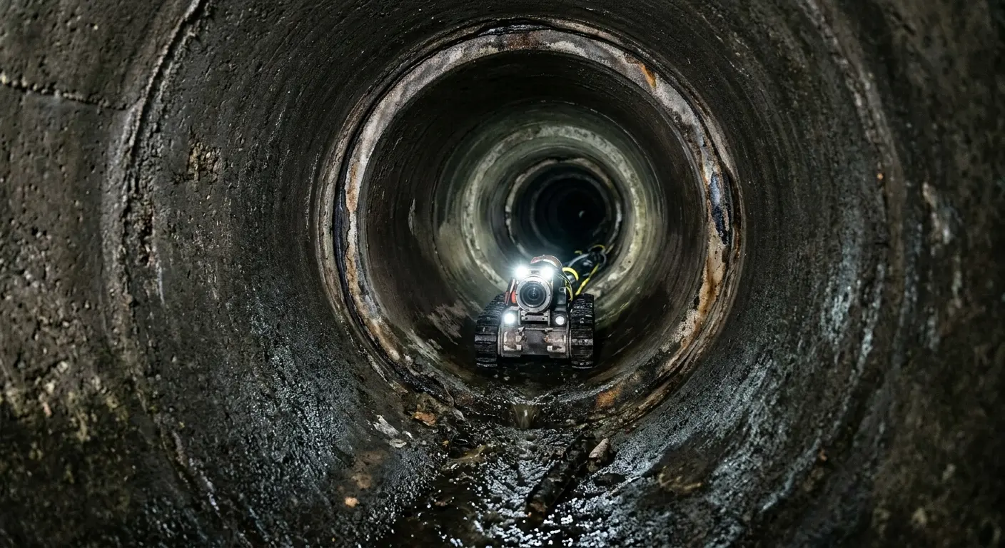 Robotic sewer camera inspecting pipe interior for Drain Snake Service in Lochmoor Waterway Estates
